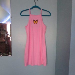 Pink Butterfly Bodycon Dress